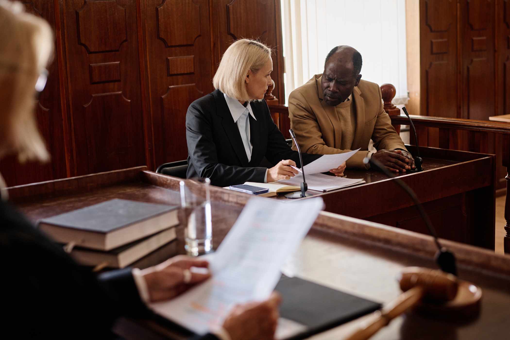 Two attorneys discussing a legal case